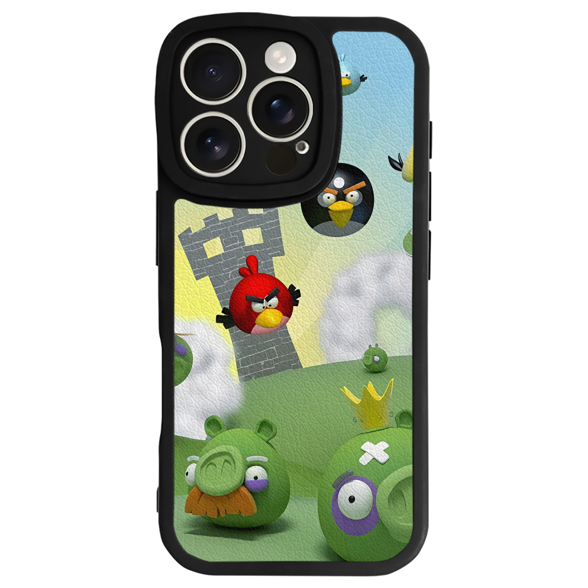 （画像用） Angry Birds アングリーバード 【iPhone 16シリーズ対応】シリコンスマホケース（レザー調） 材質：シリコン